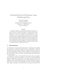 Evaluating Retrieval Performance using Clickthrough Data