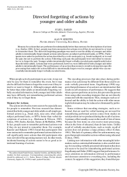 Directed forgetting of actions by younger and older adults