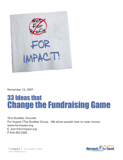 33 Ideas that Change the Fundraising Game