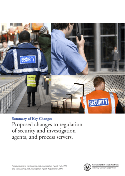 Proposed changes to regulation of security and investigation agents