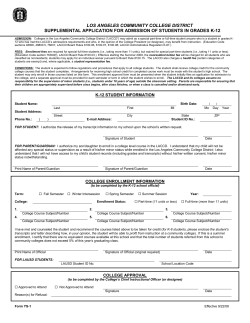 K-12 Form - Los Angeles Mission College