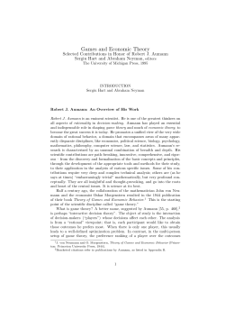 Games and Economic Theory - Center for the Study of Rationality