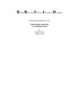 A Coordination Theory by Nicolai J. Foss March 1999
