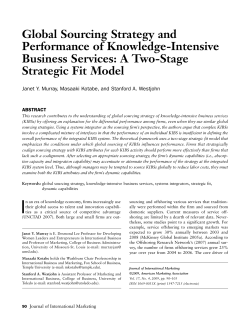 Global Sourcing Strategy and Performance