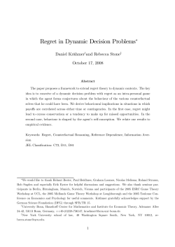 Regret in Dynamic Decision Problems