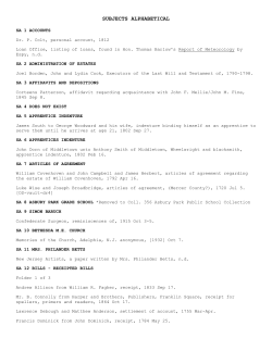 subjects alphabetical - The Monmouth County Historical Association