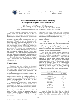A Behavioral Study on the Value of Elasticity of Marginal Utility in