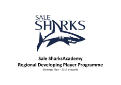 Sale Sharks Academy DPP Strategic Plan