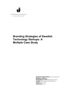 Branding Strategies of Swedish Technology Startups