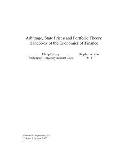 Arbitrage, State Prices and Portfolio Theory