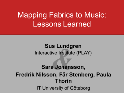 Mapping Fabrics to Music: Lessons Learned