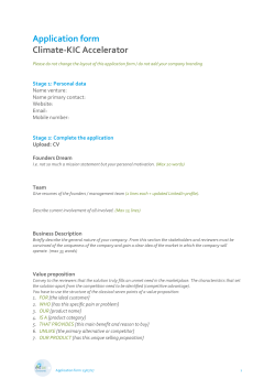 Application form Climate