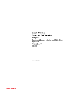 Oracle Utilities Customer Self Service