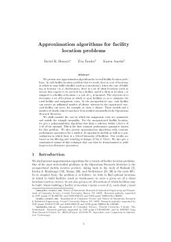 Approximation algorithms for facility location