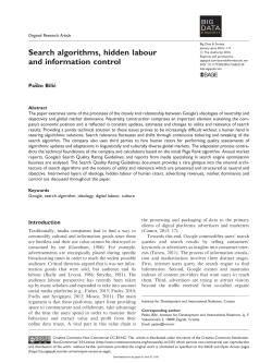 Search algorithms, hidden labour and information control