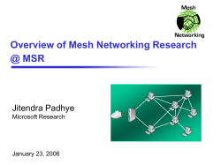 Overview of Mesh Networking Research