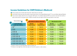 Income Guidelines for CHIP/Children`s Medicaid
