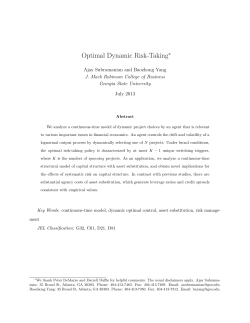 Optimal Dynamic Risk-Taking - McCombs School of Business