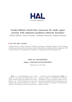 Leader-follower fixed-time consensus for multi–agent - HAL