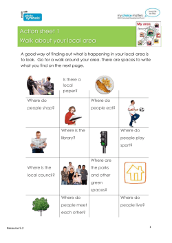 Action sheet 1: Walk about your local area