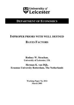 department of economics improper priors with well defined bayes