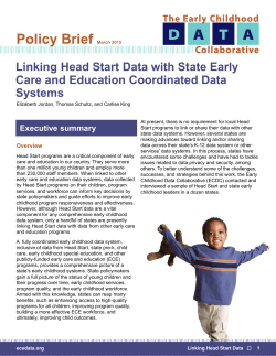 Linking Head Start Data With State Early Care And
