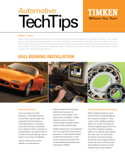 Ball BearIng InstallatIon