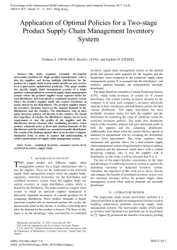 Application of Optimal Policies for a Two-stage Product