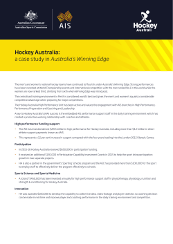 Hockey Australia - Australian Sports Commission