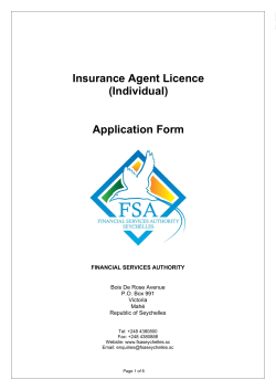 Insurance Agent Licence (Individual) Application