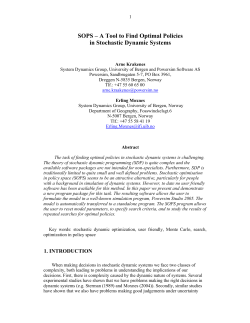 SOPS – A Tool to Find Optimal Policies in Stochastic Dynamic