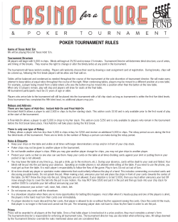 POKER TOURNAMENT RULES
