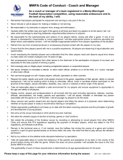 MWFA - Code of Conduct 2011 Ver 1