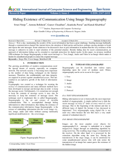 Hiding Existence of Communication Using Image Steganography