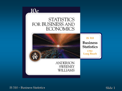 STATISTICS FOR BUSINESS AND ECONOMICS
