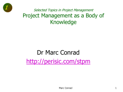 Selected Topics in Project Management
