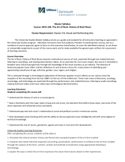Course: MUS 106, The Art of Rock