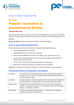 Popular recreation in pre-industrial Britain