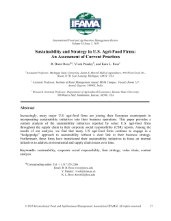 Sustainability and Strategy in US Agri