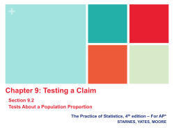 + Section 9.2 Tests About a Population Proportion