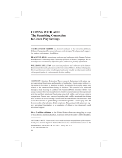 COPING WITH ADD The Surprising Connection to Green Play Settings