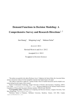 Demand Functions in Decision Modeling: A