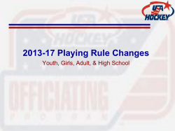 2013-17 Playing Rule Changes