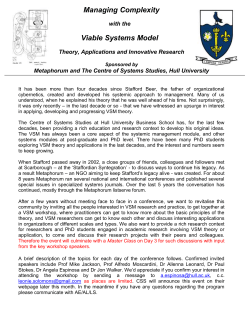 Conference details - The Cybernetics Society