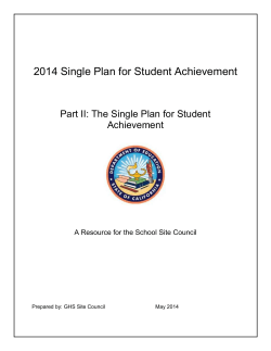 Single Plan for Student Achievement-Part II