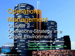 Operations Strategy in a Global Environment