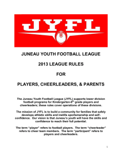 juneau youth football league 2013 league rules for players