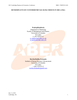 Determinants of Customers` retail Bank Choices in Sri Lanka