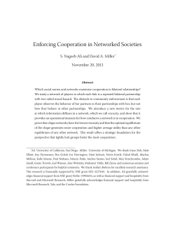 Enforcing Cooperation in Networked Societies