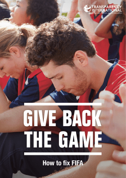 How to fix FIFA - National Integrity Action